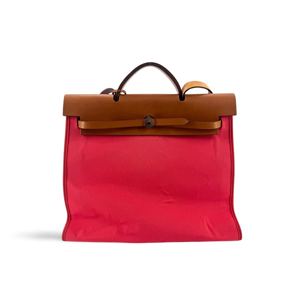 Hermes Herbag Toile and Leather MM